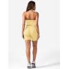 imageYEOREO Womens Halter Crop Top V Neck Workout Going Out Tank Top Padded Sleeveless Backless Trendy Summer CamisoleMilk Yellow