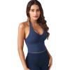 imageYEOREO Womens Halter Crop Top V Neck Workout Going Out Tank Top Padded Sleeveless Backless Trendy Summer CamisoleNavy