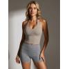 imageYEOREO Womens Halter Crop Top V Neck Workout Going Out Tank Top Padded Sleeveless Backless Trendy Summer CamisoleOat