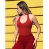 imageYEOREO Womens Halter Crop Top V Neck Workout Going Out Tank Top Padded Sleeveless Backless Trendy Summer CamisoleRed