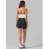 imageYEOREO Womens Halter Crop Top V Neck Workout Going Out Tank Top Padded Sleeveless Backless Trendy Summer CamisoleWhite