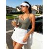 imageYEOREO Womens Impact Halter Tank Top Strappy Padded Halter Open Back Deep V Neck Builtin Bra Workout Gym Crop TopsGray Green