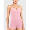 imageYEOREO Womens Impact Halter Tank Top Strappy Padded Halter Open Back Deep V Neck Builtin Bra Workout Gym Crop TopsLight Pink