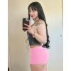 imageYEOREO Womens Low Rise Biker Shorts 25 No Front Seam Zahida Workout Volleyball Gym Yoga Booty ShortsBubblegum Pink