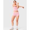 imageYEOREO Womens Low Rise Biker Shorts 25 No Front Seam Zahida Workout Volleyball Gym Yoga Booty ShortsLotus Root Pink