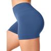 imageYEOREO Workout Scrunch Shorts Women V Back Gym Butt Lifting Liz High Waisted Seamless ShortsDenimblue