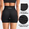 imageYEOREO Workout Shorts Womens Butt Lifting 45 Seamless Hidden Scrunch High Waist Gym Tummy Control Christiy Biker ShortsBlack