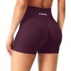 imageYEOREO Workout Shorts Womens Butt Lifting 45 Seamless Hidden Scrunch High Waist Gym Tummy Control Christiy Biker ShortsBlack Cherry