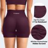 imageYEOREO Workout Shorts Womens Butt Lifting 45 Seamless Hidden Scrunch High Waist Gym Tummy Control Christiy Biker ShortsBlack Cherry