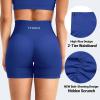 imageYEOREO Workout Shorts Womens Butt Lifting 45 Seamless Hidden Scrunch High Waist Gym Tummy Control Christiy Biker ShortsDark Blue