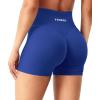 imageYEOREO Workout Shorts Womens Butt Lifting 45 Seamless Hidden Scrunch High Waist Gym Tummy Control Christiy Biker ShortsDark Blue