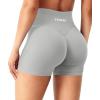 imageYEOREO Workout Shorts Womens Butt Lifting 45 Seamless Hidden Scrunch High Waist Gym Tummy Control Christiy Biker ShortsLight Gray