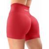 imageYEOREO Workout Shorts Womens Butt Lifting 45 Seamless Hidden Scrunch High Waist Gym Tummy Control Christiy Biker ShortsTomato Red