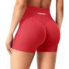 imageYEOREO Workout Shorts Womens Butt Lifting 45 Seamless Hidden Scrunch High Waist Gym Tummy Control Christiy Biker ShortsTomato Red