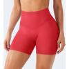 imageYEOREO Workout Shorts Womens Butt Lifting 45 Seamless Hidden Scrunch High Waist Gym Tummy Control Christiy Biker ShortsTomato Red