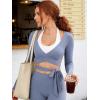 imageYEOREO Wrap Long Sleeve Cropped Top for Women Workout Pilates Ballet Tie Shirt for Dance Yoga Active BlousesGranite Blue