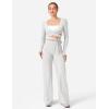 imageYEOREO Wrap Long Sleeve Cropped Top for Women Workout Pilates Ballet Tie Shirt for Dance Yoga Active BlousesWhite