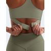 imageYEOREO Y Back Sports Bras for Women Padded Racerback Bra Paisely Light Impact Adjustable Straps Gym Workout TopsArmy Green
