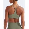 imageYEOREO Y Back Sports Bras for Women Padded Racerback Bra Paisely Light Impact Adjustable Straps Gym Workout TopsArmy Green