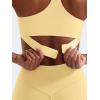 imageYEOREO Y Back Sports Bras for Women Padded Racerback Bra Paisely Light Impact Adjustable Straps Gym Workout TopsMilk Yellow