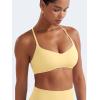 imageYEOREO Y Back Sports Bras for Women Padded Racerback Bra Paisely Light Impact Adjustable Straps Gym Workout TopsMilk Yellow
