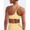 imageYEOREO Y Back Sports Bras for Women Padded Racerback Bra Paisely Light Impact Adjustable Straps Gym Workout TopsMilk Yellow
