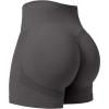 imageYEOREO Professional Women Workout Shorts 36 Scrunch Shorts Seamless High Waisted Contour Gym Yoga Biker ShortsDark Grey