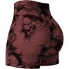imageYEOREO Professional Women Workout Shorts 36 Scrunch Shorts Seamless High Waisted Contour Gym Yoga Biker ShortsRed Brown Tie Dye