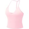 imageYEOREO Womens Impact Halter Tank Top Strappy Padded Halter Open Back Deep V Neck Builtin Bra Workout Gym Crop TopsLight Pink