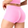 imageYEOREO Womens Low Rise Biker Shorts 25 No Front Seam Zahida Workout Volleyball Gym Yoga Booty ShortsBubblegum Pink