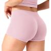 imageYEOREO Womens Low Rise Biker Shorts 25 No Front Seam Zahida Workout Volleyball Gym Yoga Booty ShortsLotus Root Pink