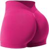 imageYEOREO Workout Scrunch Shorts Women V Back Gym Butt Lifting Liz High Waisted Seamless ShortsRose Red