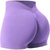 imageYEOREO Workout Scrunch Shorts Women V Back Gym Butt Lifting Liz High Waisted Seamless ShortsTaro Purple