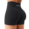 imageYEOREO Workout Shorts Womens Butt Lifting 45 Seamless Hidden Scrunch High Waist Gym Tummy Control Christiy Biker ShortsBlack