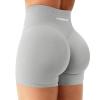 imageYEOREO Workout Shorts Womens Butt Lifting 45 Seamless Hidden Scrunch High Waist Gym Tummy Control Christiy Biker ShortsLight Gray