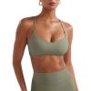 imageYEOREO Y Back Sports Bras for Women Padded Racerback Bra Paisely Light Impact Adjustable Straps Gym Workout TopsArmy Green