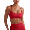 imageYEOREO Y Back Sports Bras for Women Padded Racerback Bra Paisely Light Impact Adjustable Straps Gym Workout TopsChili Red
