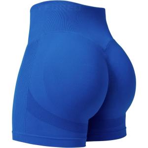 imageYEOREO Professional Women Workout Shorts 36 Scrunch Shorts Seamless High Waisted Contour Gym Yoga Biker ShortsBlue