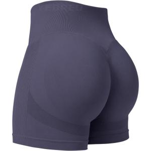 imageYEOREO Professional Women Workout Shorts 36 Scrunch Shorts Seamless High Waisted Contour Gym Yoga Biker ShortsBlue Violet