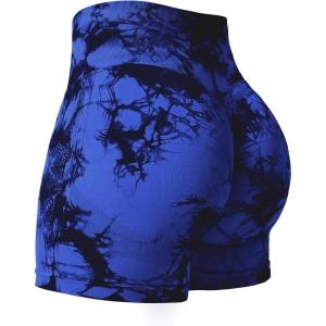 imageYEOREO Professional Women Workout Shorts 36 Scrunch Shorts Seamless High Waisted Contour Gym Yoga Biker ShortsClassic Blue