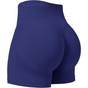 imageYEOREO Professional Women Workout Shorts 36 Scrunch Shorts Seamless High Waisted Contour Gym Yoga Biker ShortsDark Blue
