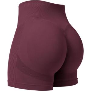 imageYEOREO Professional Women Workout Shorts 36 Scrunch Shorts Seamless High Waisted Contour Gym Yoga Biker ShortsSmoky Red