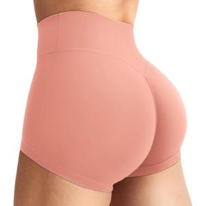imageYEOREO Womens Biker Shorts 25 No Front Seam Elysina High Waist Hidden Scrunch Workout Gym Yoga Running ShortsCameo Pink