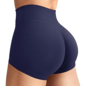 imageYEOREO Womens Biker Shorts 25 No Front Seam Elysina High Waist Hidden Scrunch Workout Gym Yoga Running ShortsNavy