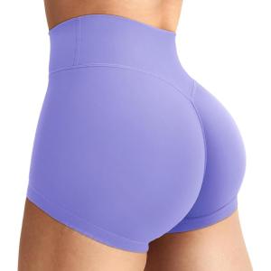 imageYEOREO Womens Biker Shorts 25 No Front Seam Elysina High Waist Hidden Scrunch Workout Gym Yoga Running ShortsPeriwinkle