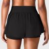 imageYEOREO Running Shorts for Women 2 in 1 High Waisted Quick Dry 4 Hafsany Workout Gym Shorts with Zip PocketBlack