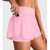 imageYEOREO Running Shorts for Women 2 in 1 High Waisted Quick Dry 4 Hafsany Workout Gym Shorts with Zip PocketCherry Blossom