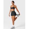 imageYEOREO Running Shorts for Women 2 in 1 High Waisted Quick Dry 4 Hafsany Workout Gym Shorts with Zip PocketCoal