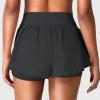 imageYEOREO Running Shorts for Women 2 in 1 High Waisted Quick Dry 4 Hafsany Workout Gym Shorts with Zip PocketCoal
