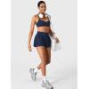 imageYEOREO Running Shorts for Women 2 in 1 High Waisted Quick Dry 4 Hafsany Workout Gym Shorts with Zip PocketNavy Blue